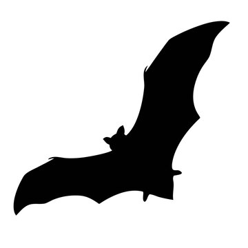 Flying bat silhouette vector image for halloween decorations and spooky themed designs and crafts