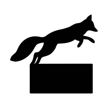 Silhouette fox jumping graphic vector art design element animal illustration wildlife nature image art