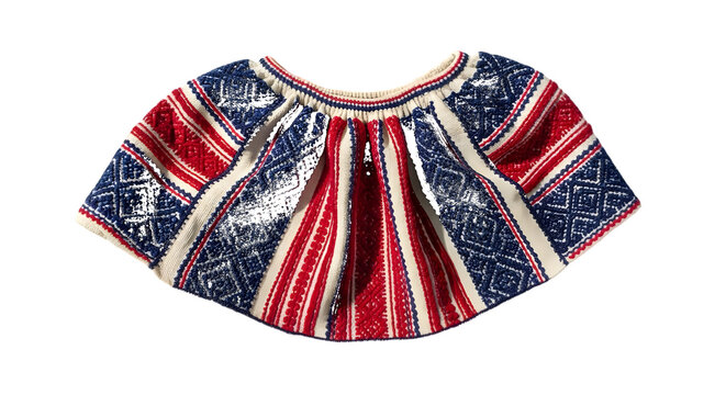 Colorful traditional blouse blue red white patterns