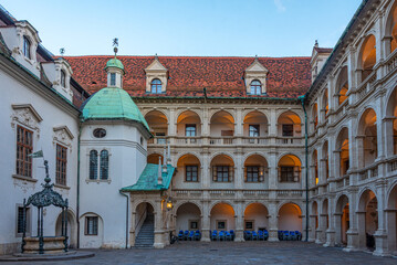 Fototapeta premium Sunset view of Grazer Landhaus in graz, Austria
