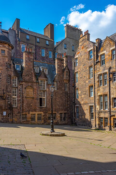 View of the Makars' Court in Edinburgh, Scotland