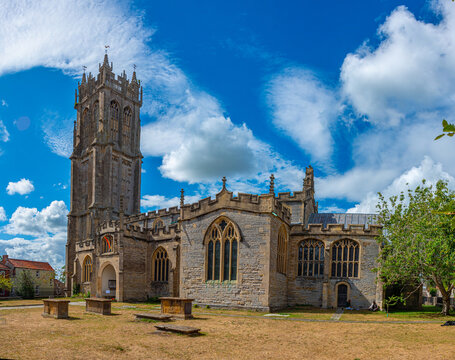 Summer day at Glastonbury Abbey in England