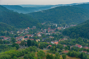 Obraz premium Panorama view of Sirok village in Hungary