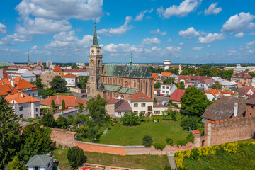 Obraz premium Panorama view of Nymburk in Czech republic