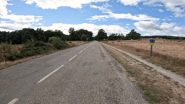 French Way of Saint James - LE-6304 road near Rabanal del Camino, Santa Colomba de Somoza, Maragateria, province of Leon, Castile and Leon, Spain