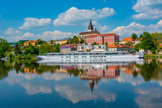 Riverside of Labe at Litomerice, Czech republic