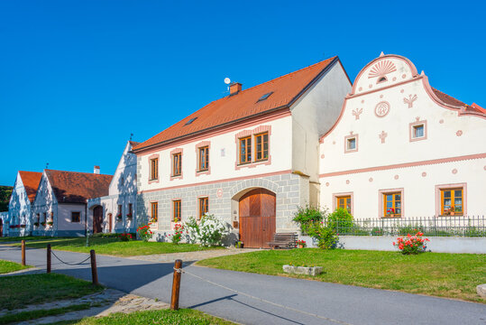 Traditional south Bohemian village Holasovice, Czech republic