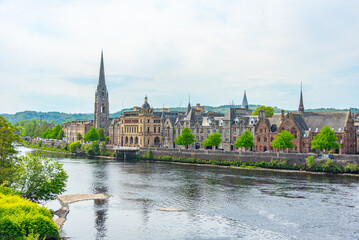 Fototapeta premium Aerial view of Scottish city Perth