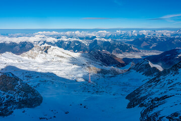 Fototapeta premium Panorama view of Kaprun ski resort in Austria