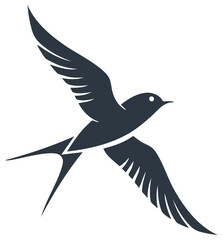 Obraz premium Graceful flying bird silhouette with widespread wings and elegant forked tail