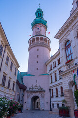 Obraz premium Sunrise view of the fire tower in Sopron, Hungary