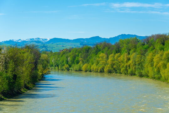 Summer day at Enns river in Austria
