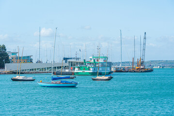 Obraz premium Summer day at marina in Portsmouth, England