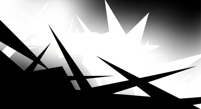 Black and white sharp spikes.