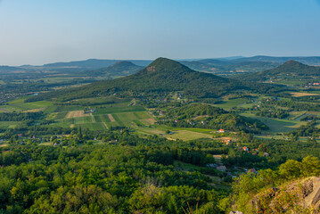Fototapeta premium Panorama view of Balaton lake near Badacsony in Hungary