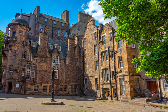 View of the Makars' Court in Edinburgh, Scotland
