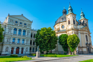 Fototapeta premium Saint John the baptist church in Kromeriz, Czech republic