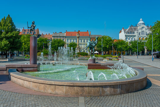 Summer day at Fo ter in Szombathely, Hungary