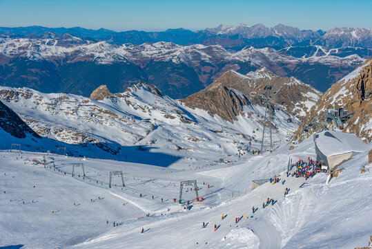 Panorama view of Kaprun ski resort in Austria