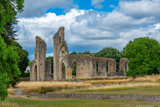 Summer day at Glastonbury Abbey in England