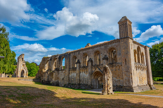 Summer day at Glastonbury Abbey in England