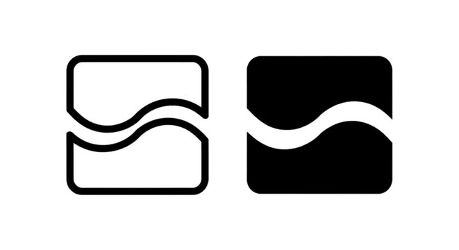 Vector illustration of set of two open storage boxes with handles, outline and silhouette style on a transparent background