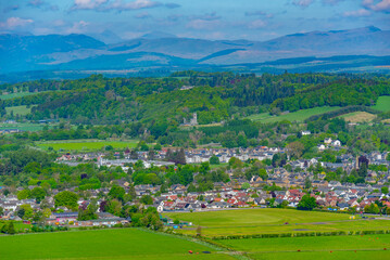 Naklejka premium Panorama view of Doune town in Scotland