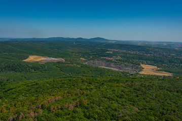 Obraz premium Mecsek hills around tv tower in Pecs, Hungary