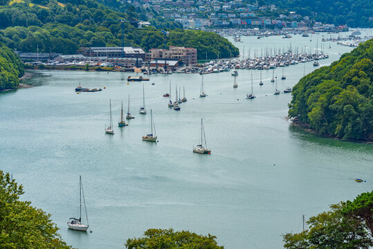 View of estuary of Dart river in England