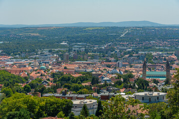 Fototapeta premium Panorama view of Pecs from Tv tower in Hungary