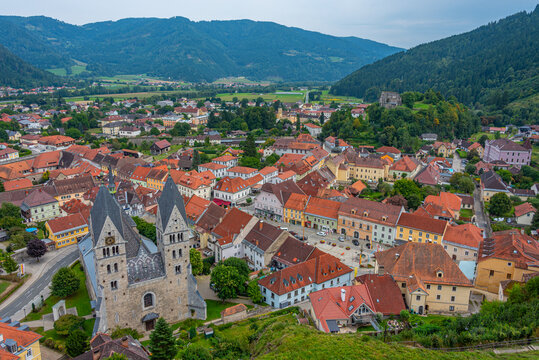 Panorama view of Friesach in Austria