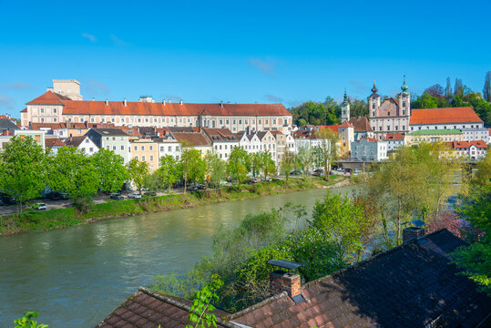 Panorama view of Austrian town Steyr