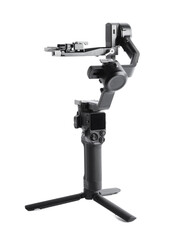 Naklejka premium Gimbal stabilizer isolated on white. Professional filming equipment
