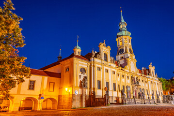 Fototapeta premium Sunset view of Loreta pilgrimage site in Prague, Czech republic