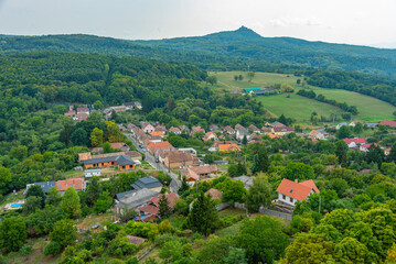 Naklejka premium Panorama view of Somosko village in Hungary