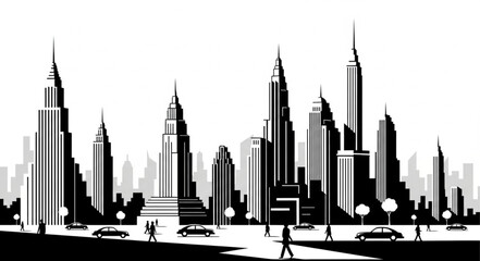 Obraz premium New York City Skyline Illustration.