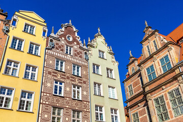 Fototapeta premium Colorful buildings in an Old town in Gdansk, Poland