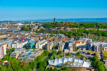 Obraz premium Panorama of calton hill above Holyrood part of Edinburgh, Scotla