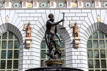 Neptune fountain - symbol of city in Gdansk, Poland © Sergii Figurnyi