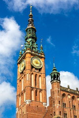 Obraz premium The Main Town Hall in Gdansk, Poland