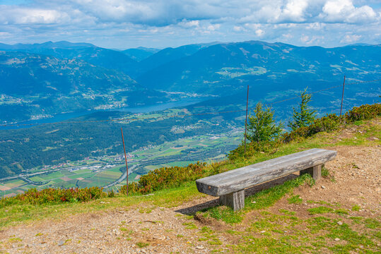 Panorama view of Spittal an der Drau and Millstatter see lake in