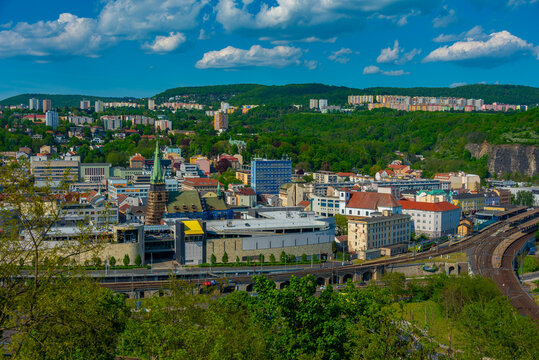 Panorama view of the city center of Usti nad Labem, Czech republ