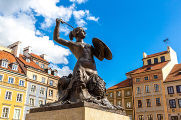 Mermaid - symbol of Warsaw in Old town © Sergii Figurnyi
