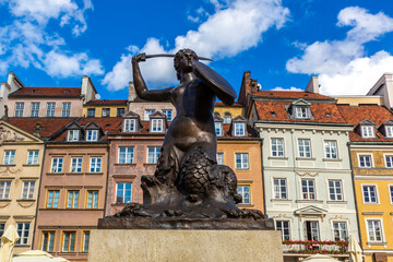 Mermaid - symbol of Warsaw in Old town © Sergii Figurnyi