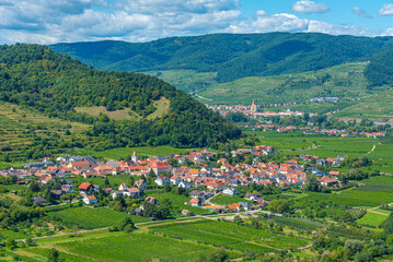 Obraz premium Panorama view of Rossatz village in Austria