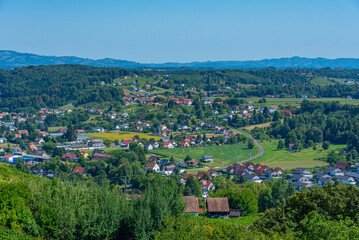 Fototapeta premium Panorama view of Deutschlandsberg town in Austria