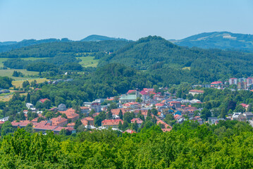 Fototapeta premium Panorama view of Roznov pod Radhostem in Czech republic