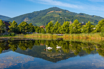 Obraz premium Sunrise view of Ennstal Alps in Austria