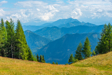 Fototapeta premium Panorama of Alps viewed from Goldeck in Austria
