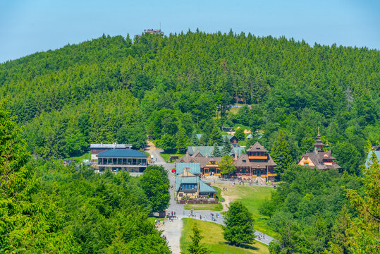 Colourful houses at Pustevny in Czech republic